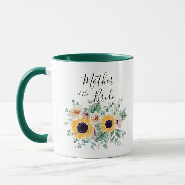 Mug BUDGET Mère mariée Groom Cadeaux personnalisés SUN (Gauche)