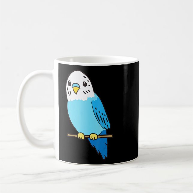 Mug Budgie Bird Parakeet Cute Parakeet Blue (Gauche)