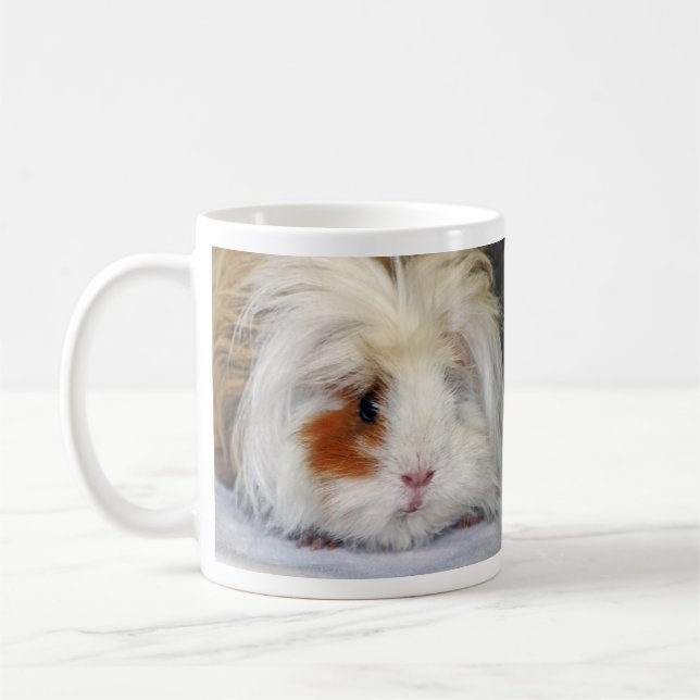 Mug Buff and White, Lunkarya Guinée Pig Face Closeuse (Gauche)