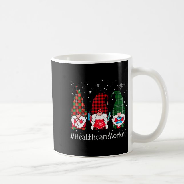 Mug Buffalo Plaid Gnome Healthcare Worker Nurse Christ (Droite)