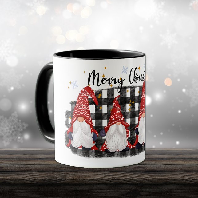 Mug Buffalo Plaid Joyeux Gnomes de Noël (Créateur téléchargé)