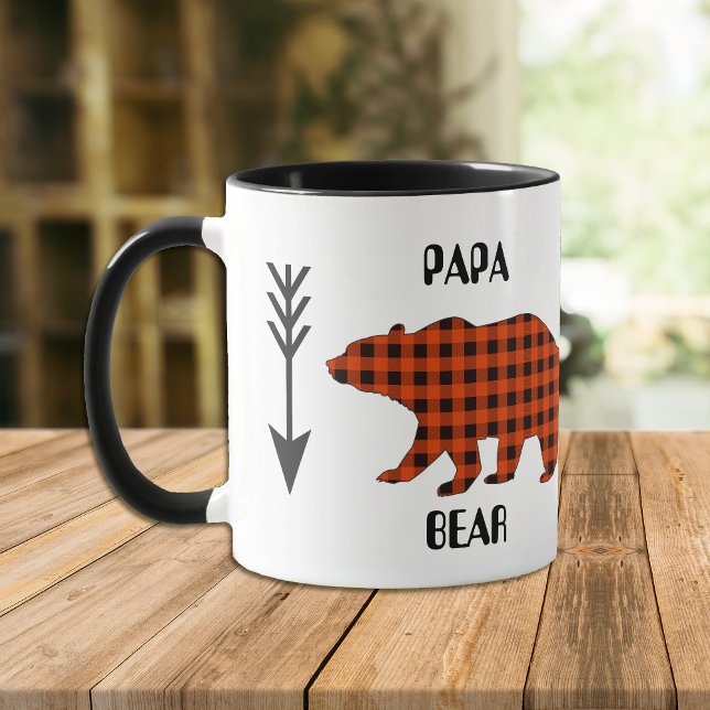 Mug Buffalo Plaid Papa Bear (Créateur téléchargé)