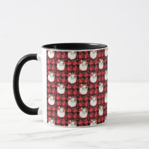 Mug Buffalo Plaid Père Noël avec Snowflakes & Stars
