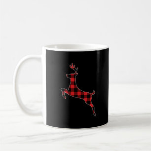 Mug Buffalo Plaid Reindeen Correspondant Famille Noël