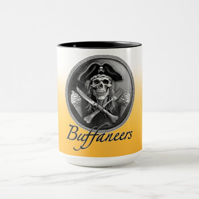 Mug Buffaneers Pirate Skull avec ustensiles et crème g (Centre)