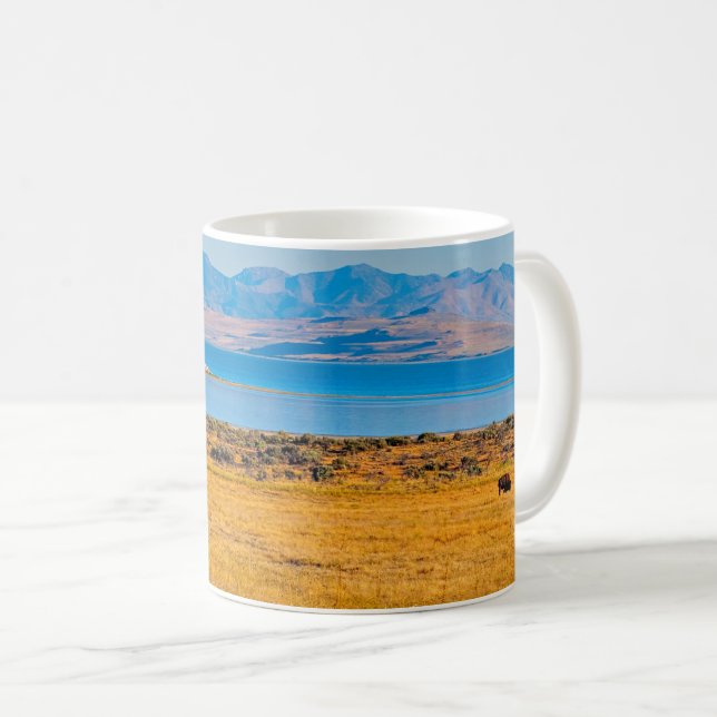 Mug Buffle de pâturage, Grand lac de sel, Utah (Devant droit)