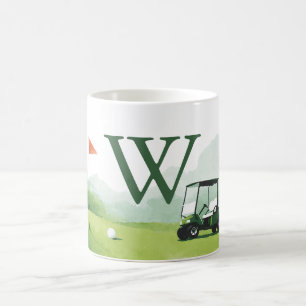 Mug Buggy de golf classique Monogramme personnalisé