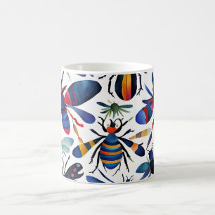 Mug Bugs Colorés Insectes Whimsical Art