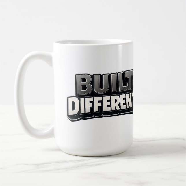 Mug BUILT DIFFERENT – Bold Motivational Statement for  (Gauche)