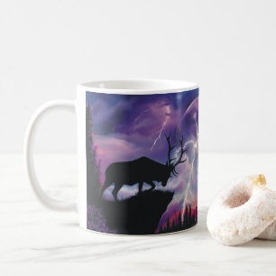 Mug Bull Elk Surplombant la tempête de foudre !