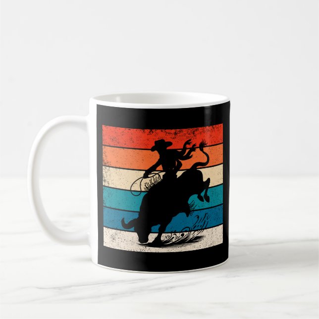 Mug Bull Riding Rodeo Bull Riders Western Ranch Retro (Gauche)