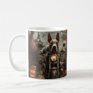 Mug Bull Terrier à moto Halloween effrayant
