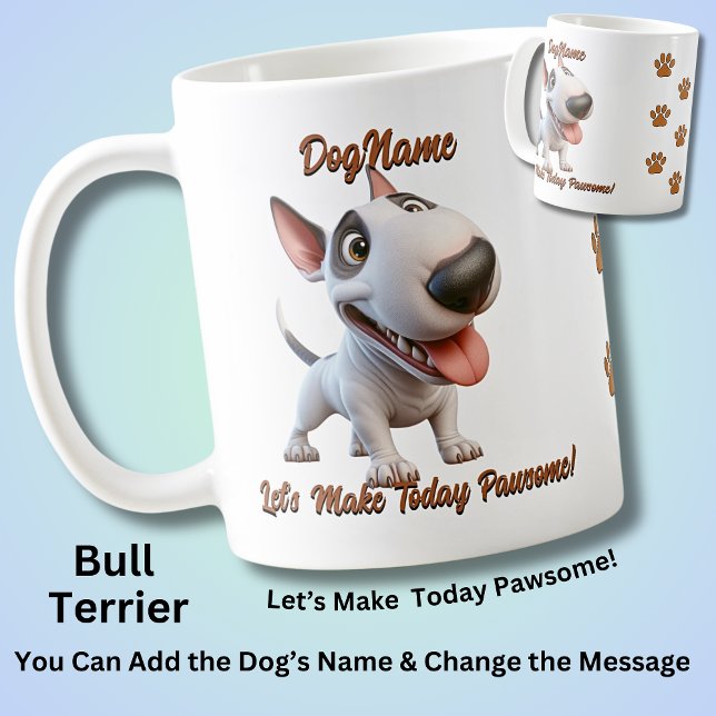 Mug Bull Terrier - Ajouter le nom du chien, modifier l (Créateur téléchargé)