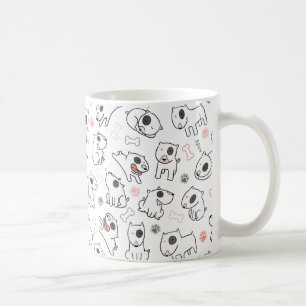 Mug Bull Terrier Amoureux des chiens Motif sans coutur