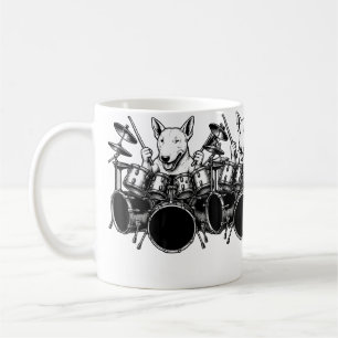 Mug Bull Terrier Anglais Jouant de la Batterie Chien B