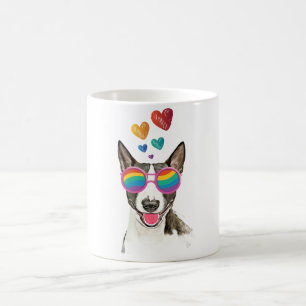 Mug Bull Terrier Chien avec Coeurs Saint-Valentin