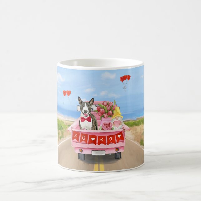 Mug Bull Terrier Chien Saint-Valentin Camion Cœurs  (Centre)