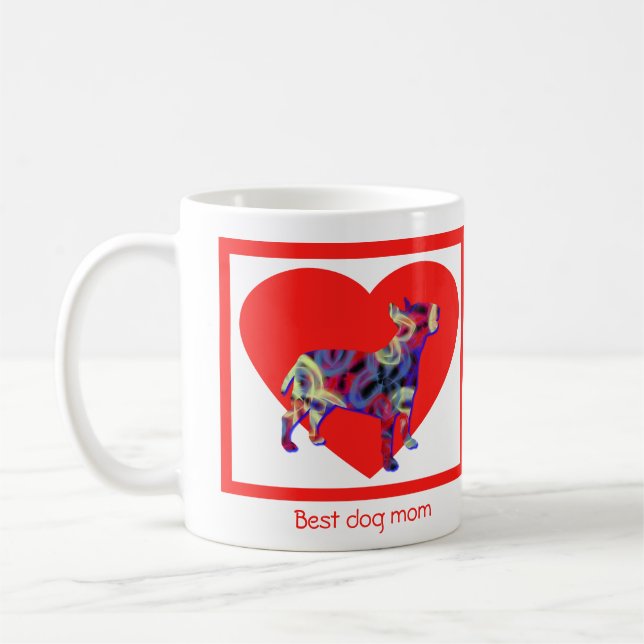 Mug Bull Terrier Français Chien Valentines Jour Coeur  (Gauche)