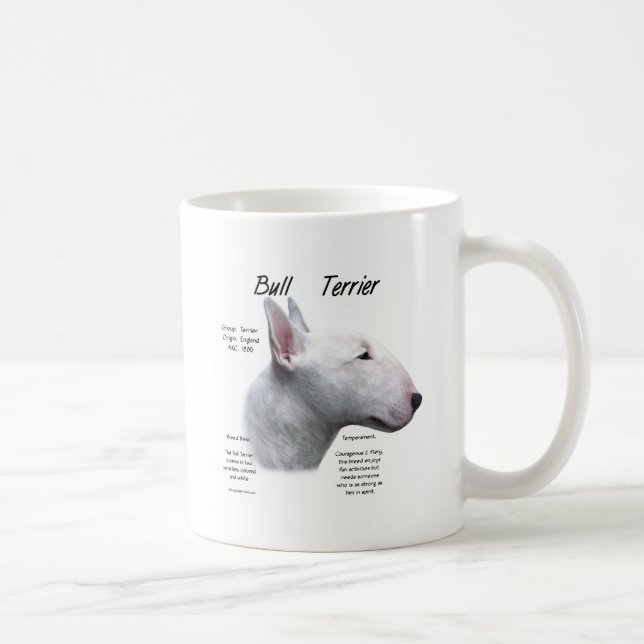 Mug Bull Terrier (wht) Historique Conception (Droite)