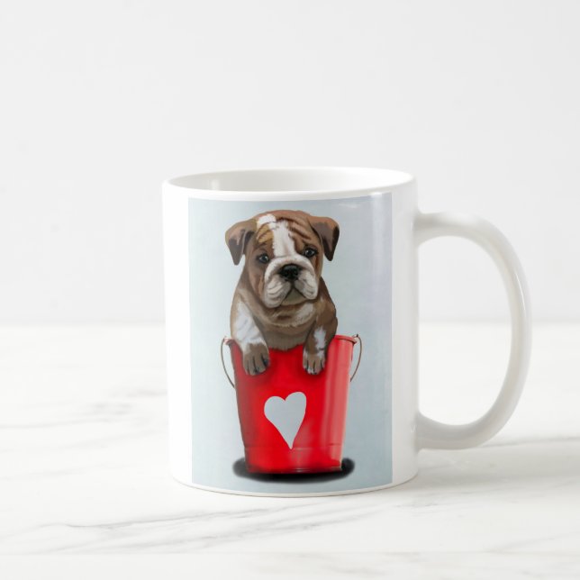 Mug Bulldog Bucket Of Love Red 2 (Droite)