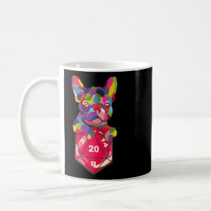 Mug Bulldog Coloré Tenant Un D20 Rôle Jeu De Rôle D