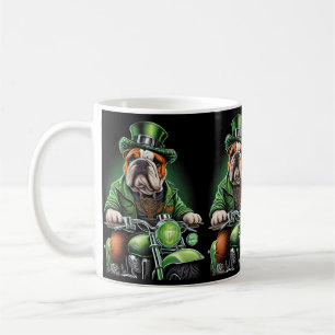Mug Bulldog Conduisant un Vélo la Saint-Patrick