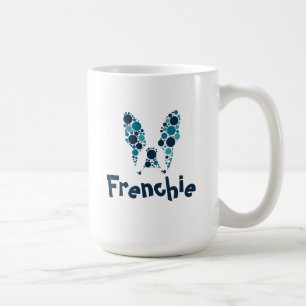 Mug bulldog français avec des cercles colorés