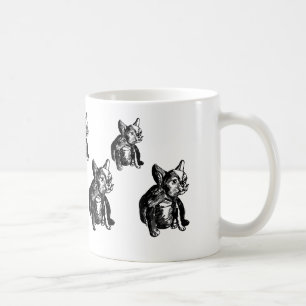 Mug Bulldog Français Chien Chien Chien Chien Tiré Art 