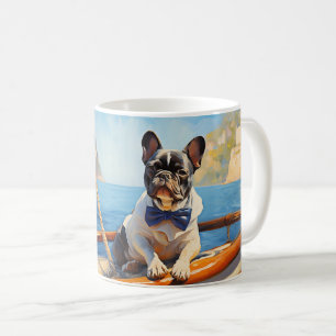 Mug Bulldog français naviguant sur un yacht