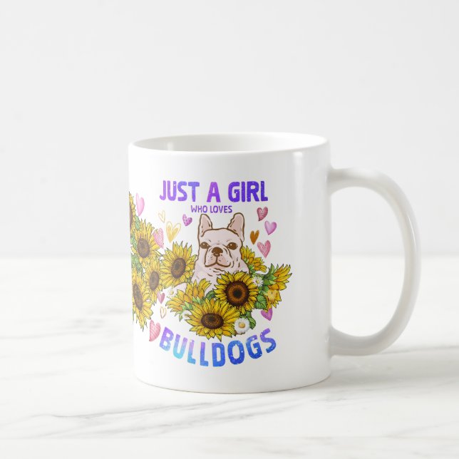 Mug Bulldog Lover Tournesol Amoureux des chiens Traine (Droite)
