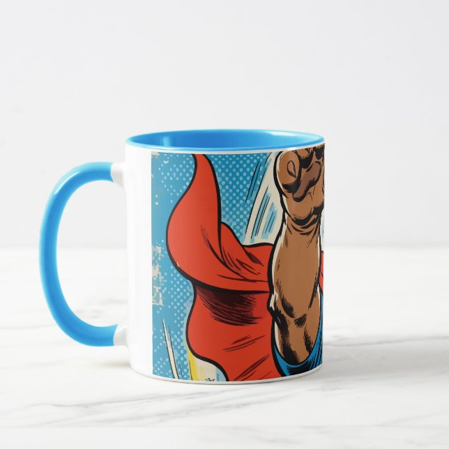 Mug Bulldog Superhero Flying with Cape (Gauche)
