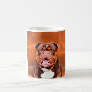 Mug Bulldog Watercolor Art Portrait