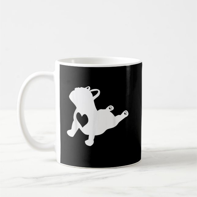 Mug Bulldog Yoga Pose Love Heart Workft Cadeau (Gauche)