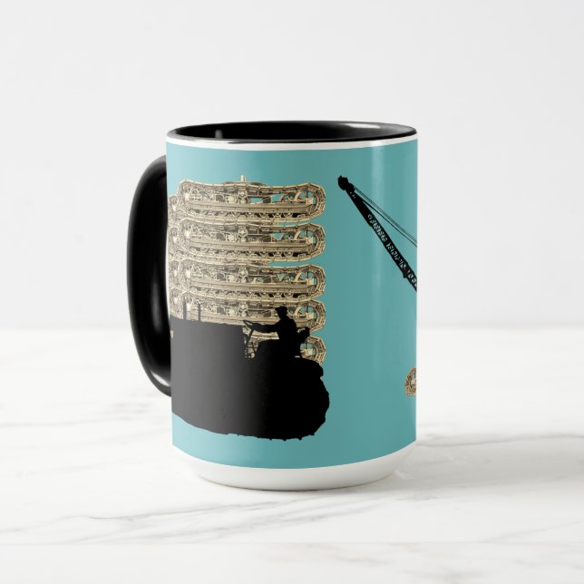 Mug Bulldozer d'art de l'ingénieur d'exploitation de l (Devant gauche)