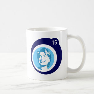 Mug bulle bleue d'hillary clinton