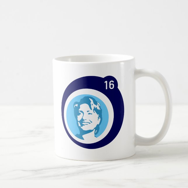 Mug bulle bleue d'hillary clinton (Droite)
