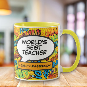 Mug Bulle de bande dessinée rétro amusante pour enseig