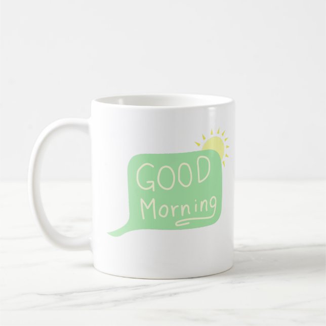 Mug Bulle de discours de bon matin ensoleillé (Gauche)