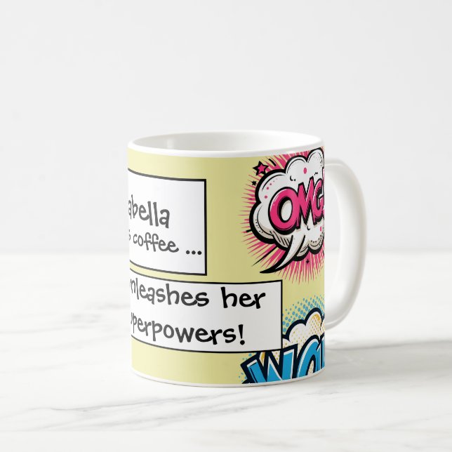 Mug Bulles de texte de bande dessinée drôles  (Devant droit)