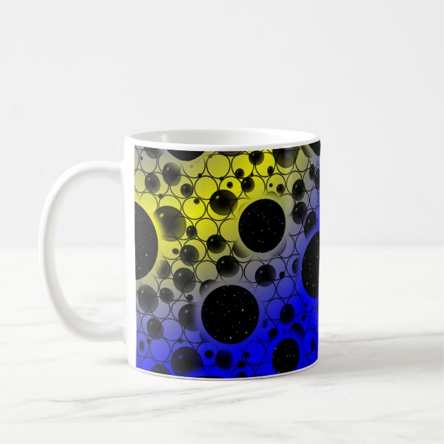 Mug Bulles d'espace tachetées - Bleu/Jaune (Gauche)