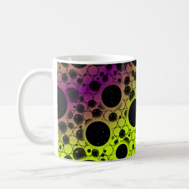 Mug Bulles d'espace tachetées - Citron/Violet (Gauche)