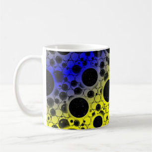 Mug Bulles d'espace tachetées - Jaune/Bleu