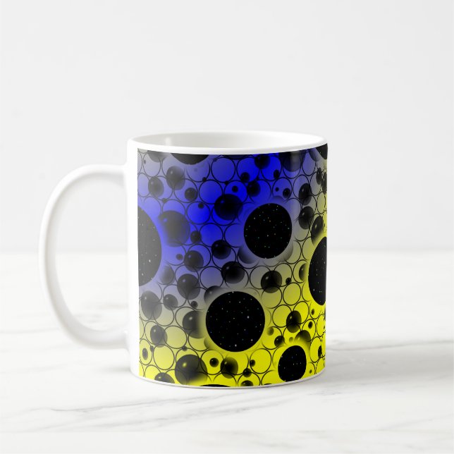 Mug Bulles d'espace tachetées - Jaune/Bleu (Gauche)