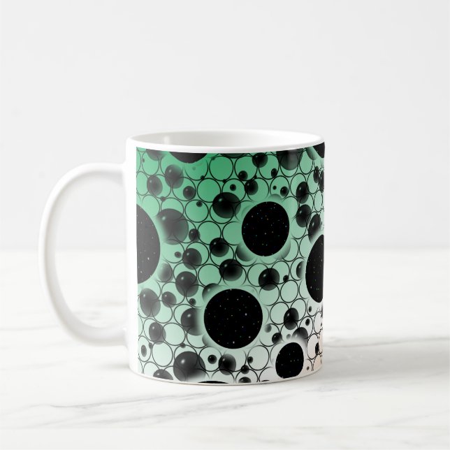 Mug Bulles d'espace tachetées - Vert/Blanc/Orange (Gauche)