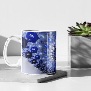 Mug Bulles fractales Ombre Bleu Abstrait