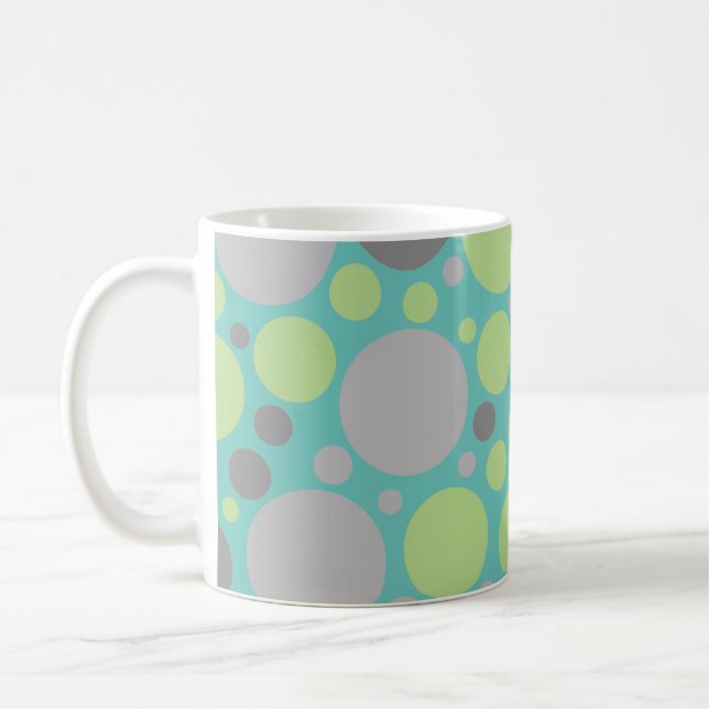 Mug Bulles modernes Gris et Vertes (Gauche)