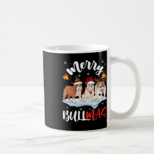 Mug Bullmas Fun Père Noël Renne Elfe Bouledogue Noël