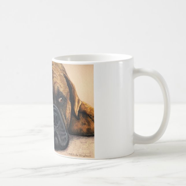 Mug Bullmastiff Waiting - Art de race de chien (Droite)