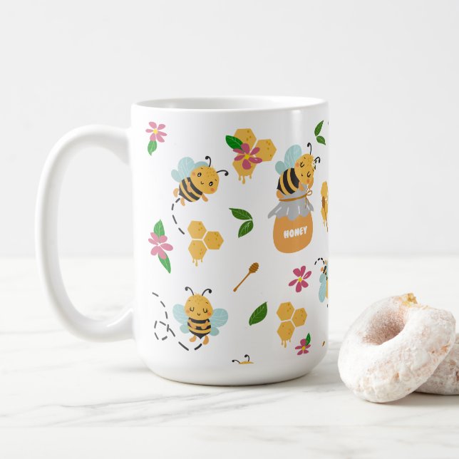 Mug Bumble abeille et miel motif (Avec donut)