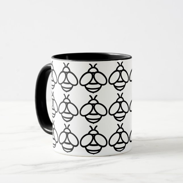 Mug Bumblebee bee miel abeille image de conception gra (Devant gauche)